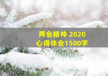 两会精神 2020心得体会1500字